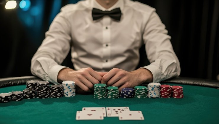 Casino Hold'em live dealer table on kembarbola link streaming real-time card deals